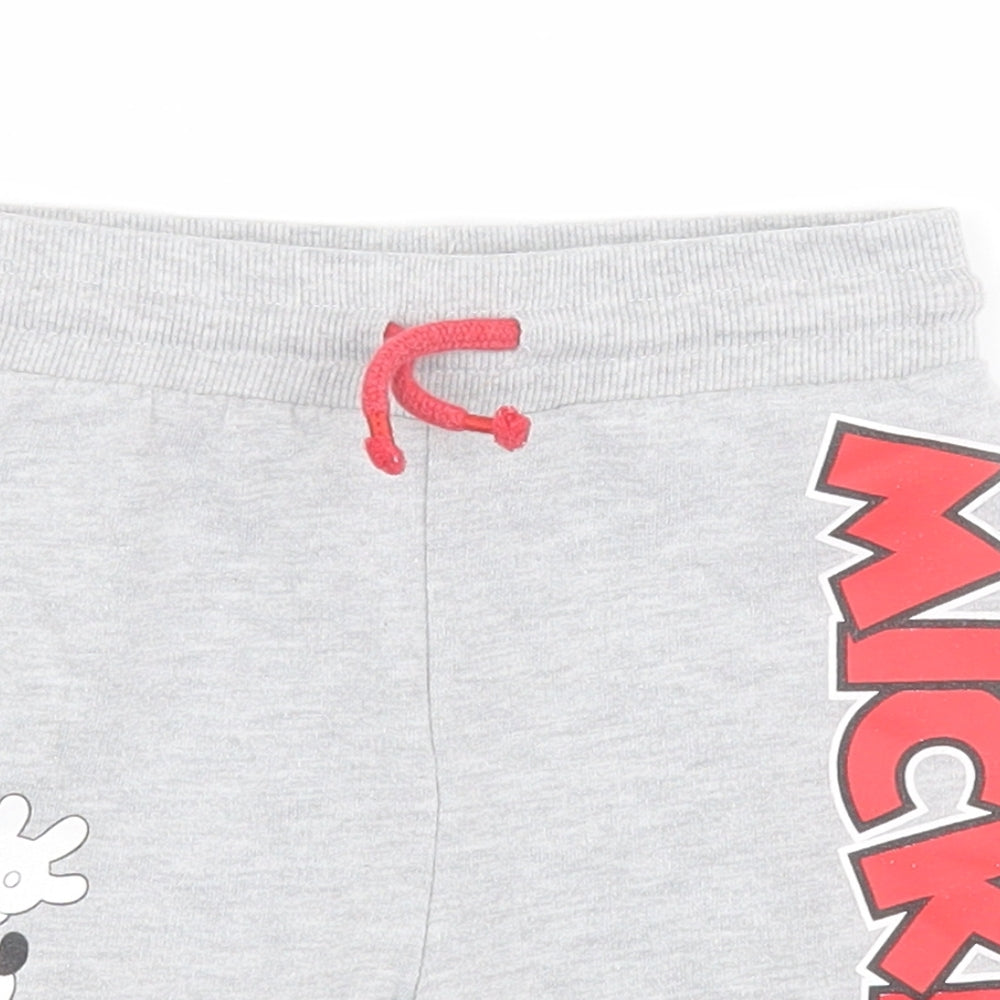 George Boys Grey  Polyester Sweat Shorts Size 3-4 Years  Regular Drawstring - Mickey Mouse