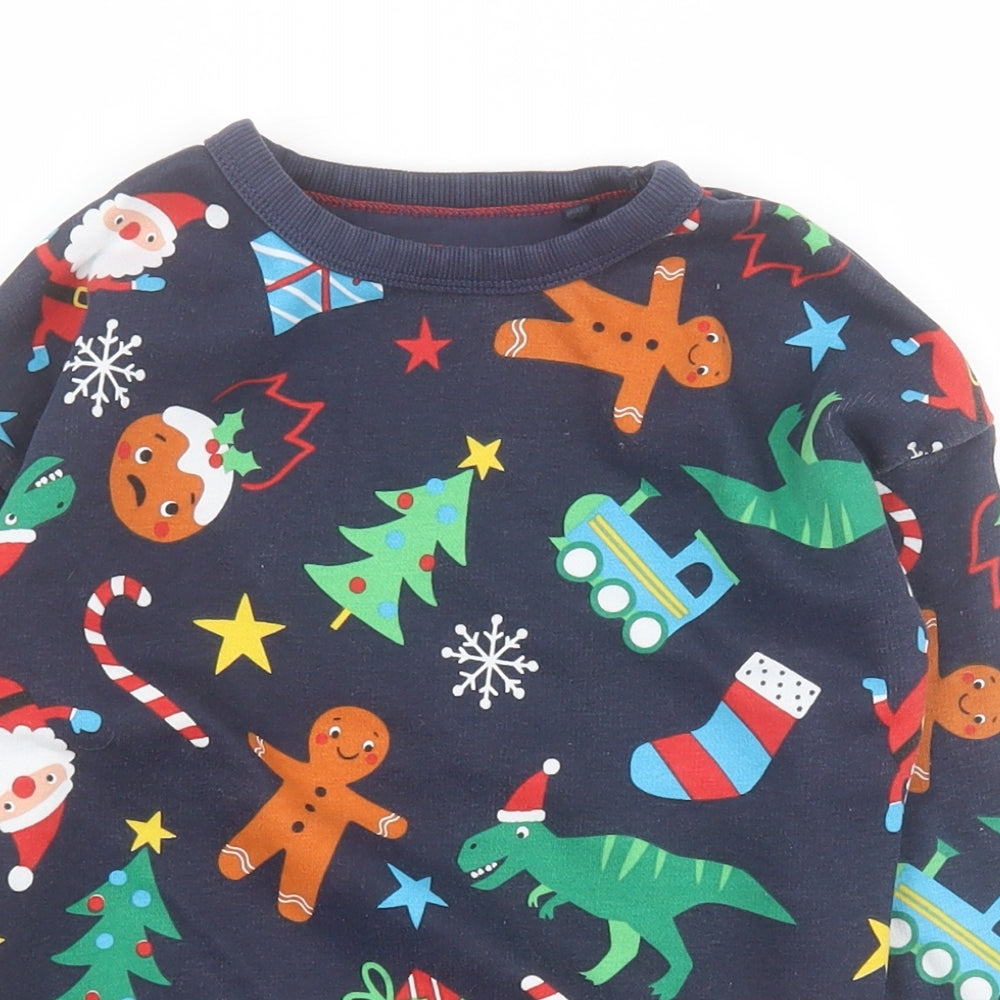 TU Boys Blue  Cotton Pullover Sweatshirt Size 2-3 Years  Pullover - Christmas