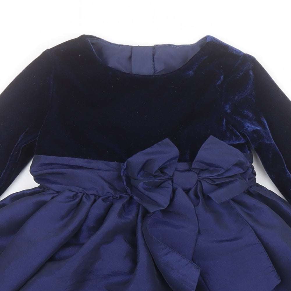 Dunnes Baby Blue  Polyester Tutu Dress  Size 9-12 Months  Round Neck Zip
