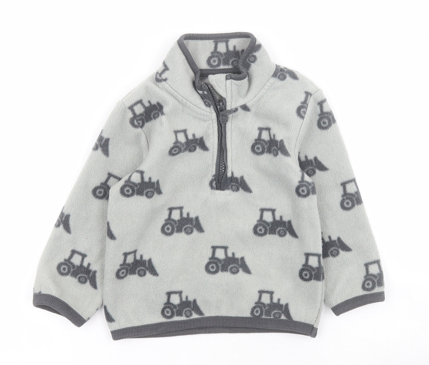George Baby Grey   Jacket  Size 12-18 Months   Zip - Tractor