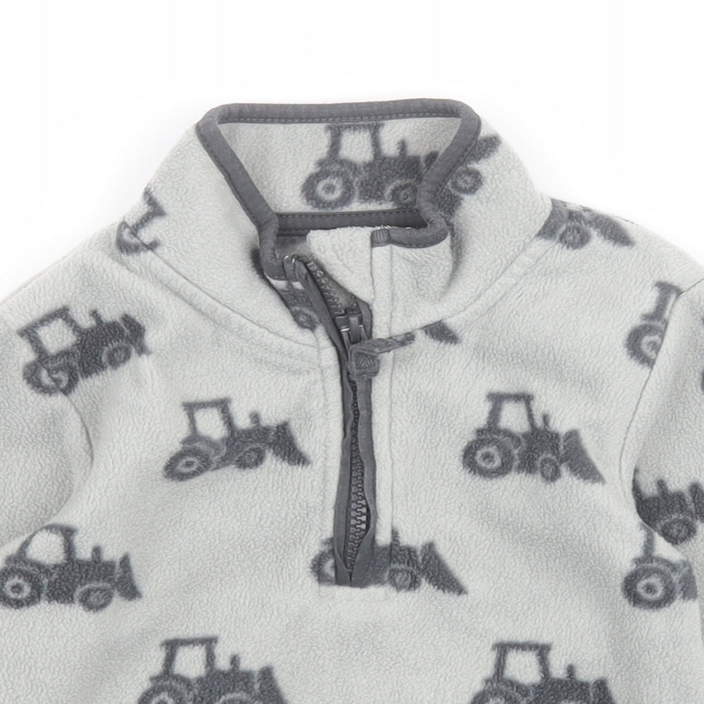 George Baby Grey   Jacket  Size 12-18 Months   Zip - Tractor