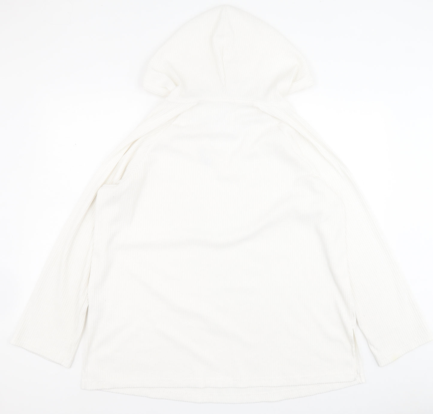 F&F Womens White Solid Polyester Top Pyjama Top Size 16