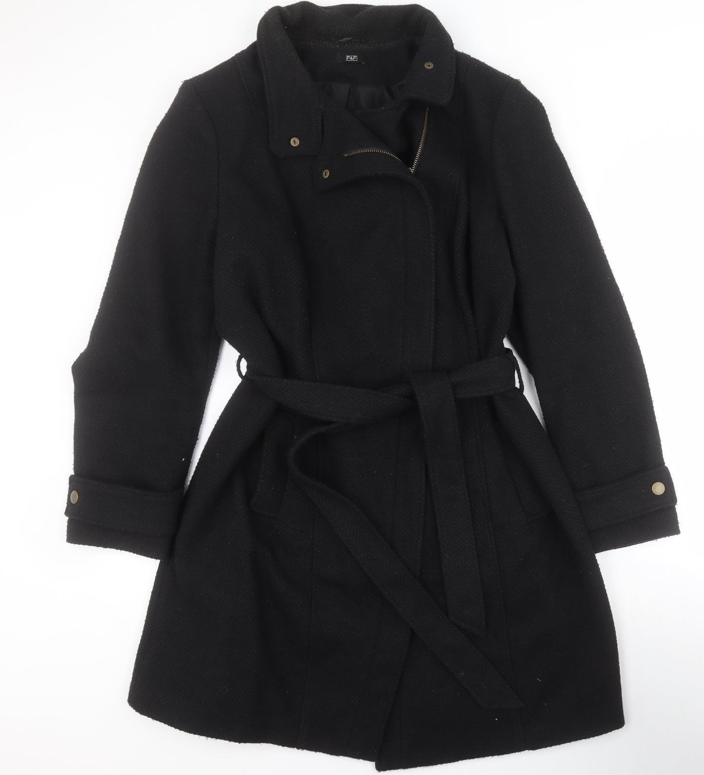 F&F Womens Black   Pea Coat Blazer Size 22  Zip