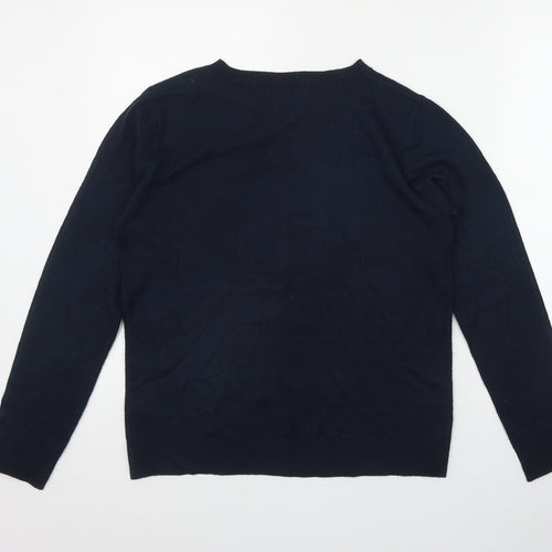 Primark Womens Black Round Neck  Acrylic Pullover Jumper Size S   - Christmas