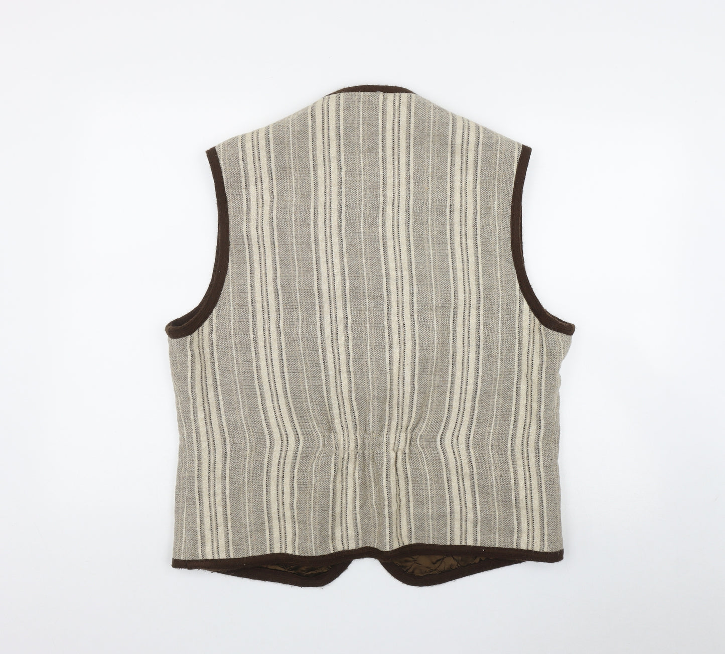 Gente Comune Mens Brown Striped  Jacket Waistcoat Size XL  Zip