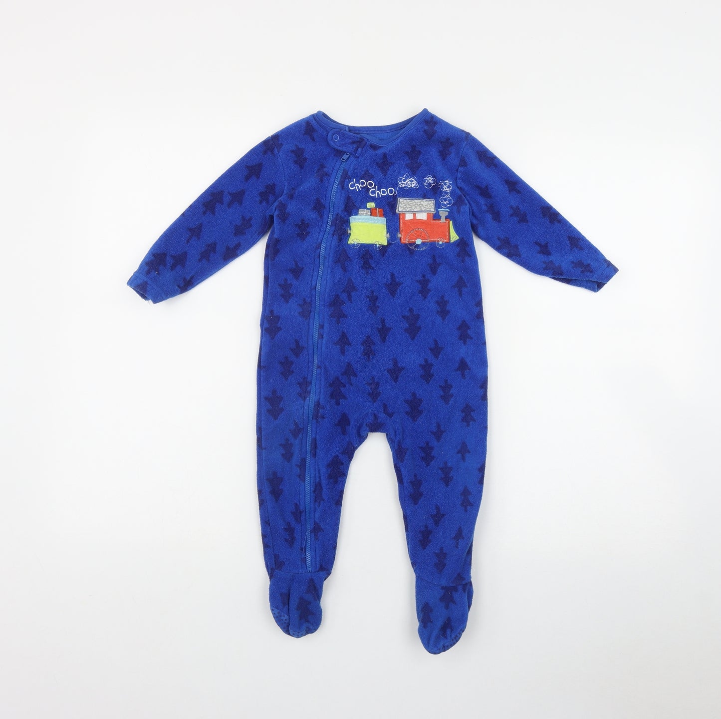 Dunnes Stores Boys Blue Geometric Polyester Unitard One-Piece Size 9-12 Months  Zip