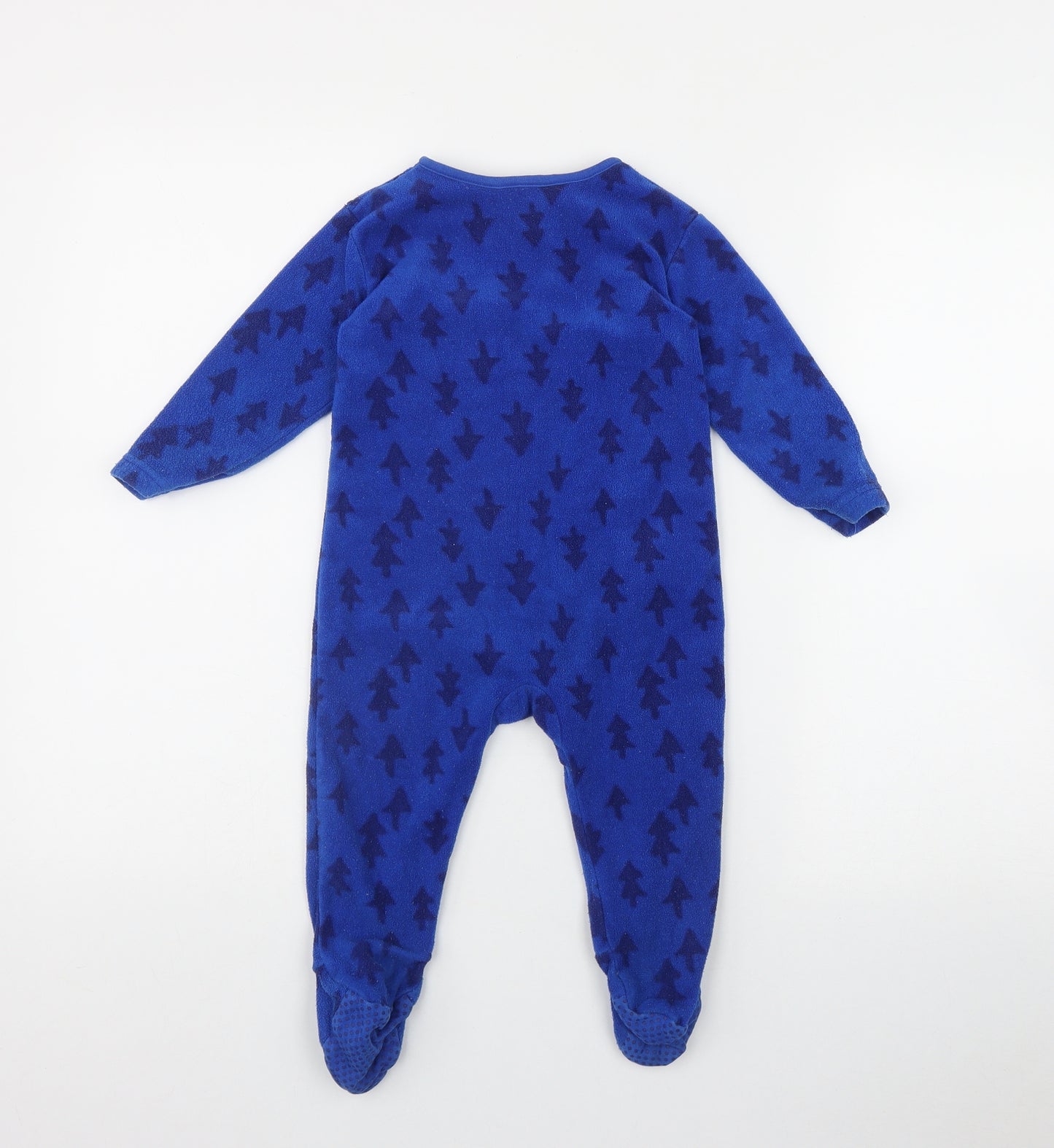 Dunnes Stores Boys Blue Geometric Polyester Unitard One-Piece Size 9-12 Months  Zip