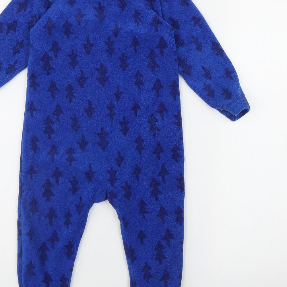 Dunnes Stores Boys Blue Geometric Polyester Unitard One-Piece Size 9-12 Months  Zip