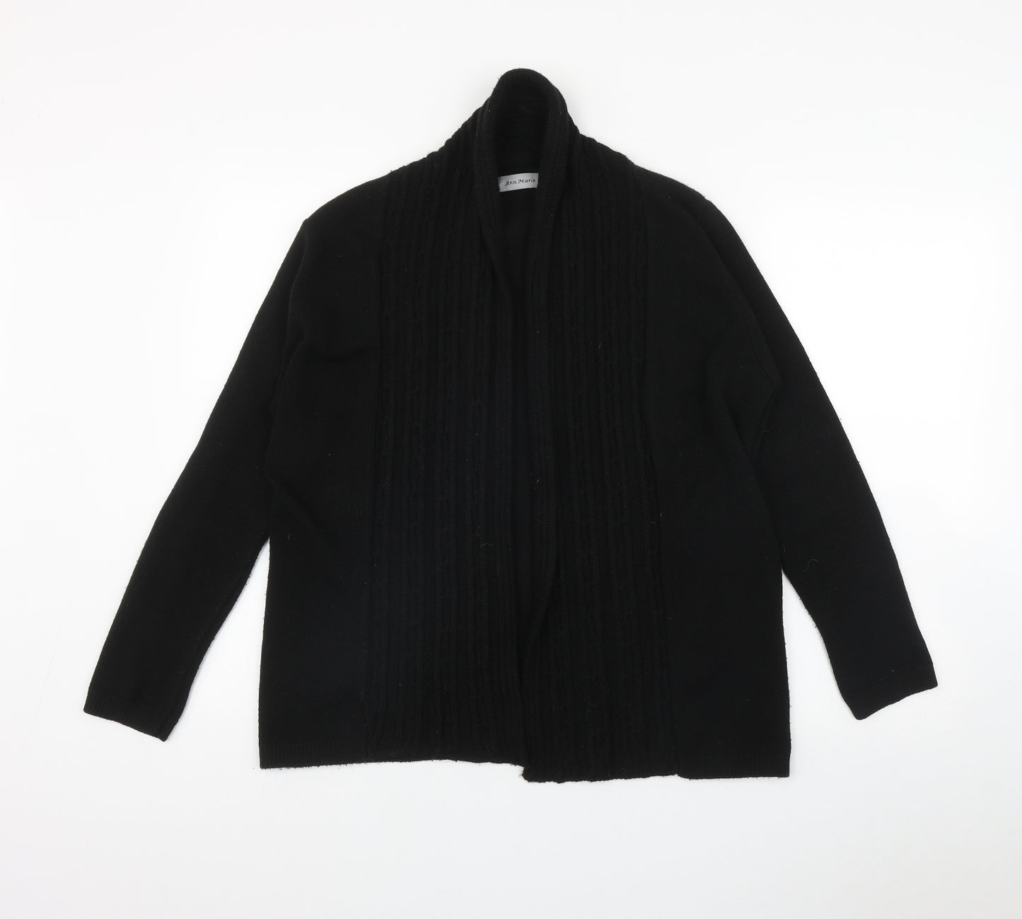 Ann Marie Womens Black V-Neck  Acrylic Cardigan Jumper Size S