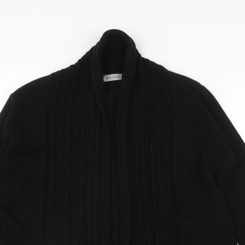 Ann Marie Womens Black V-Neck  Acrylic Cardigan Jumper Size S