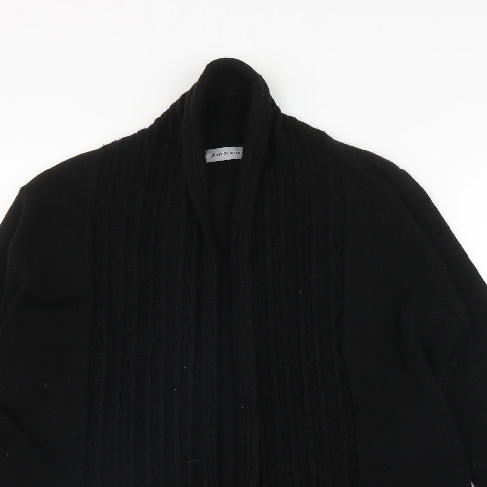 Ann Marie Womens Black V-Neck  Acrylic Cardigan Jumper Size S