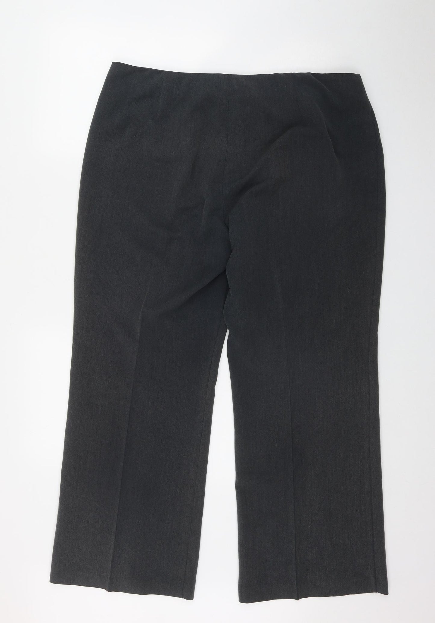 Marks and Spencer Womens Grey  Polyester Trousers  Size 14 L28 in Regular Zip