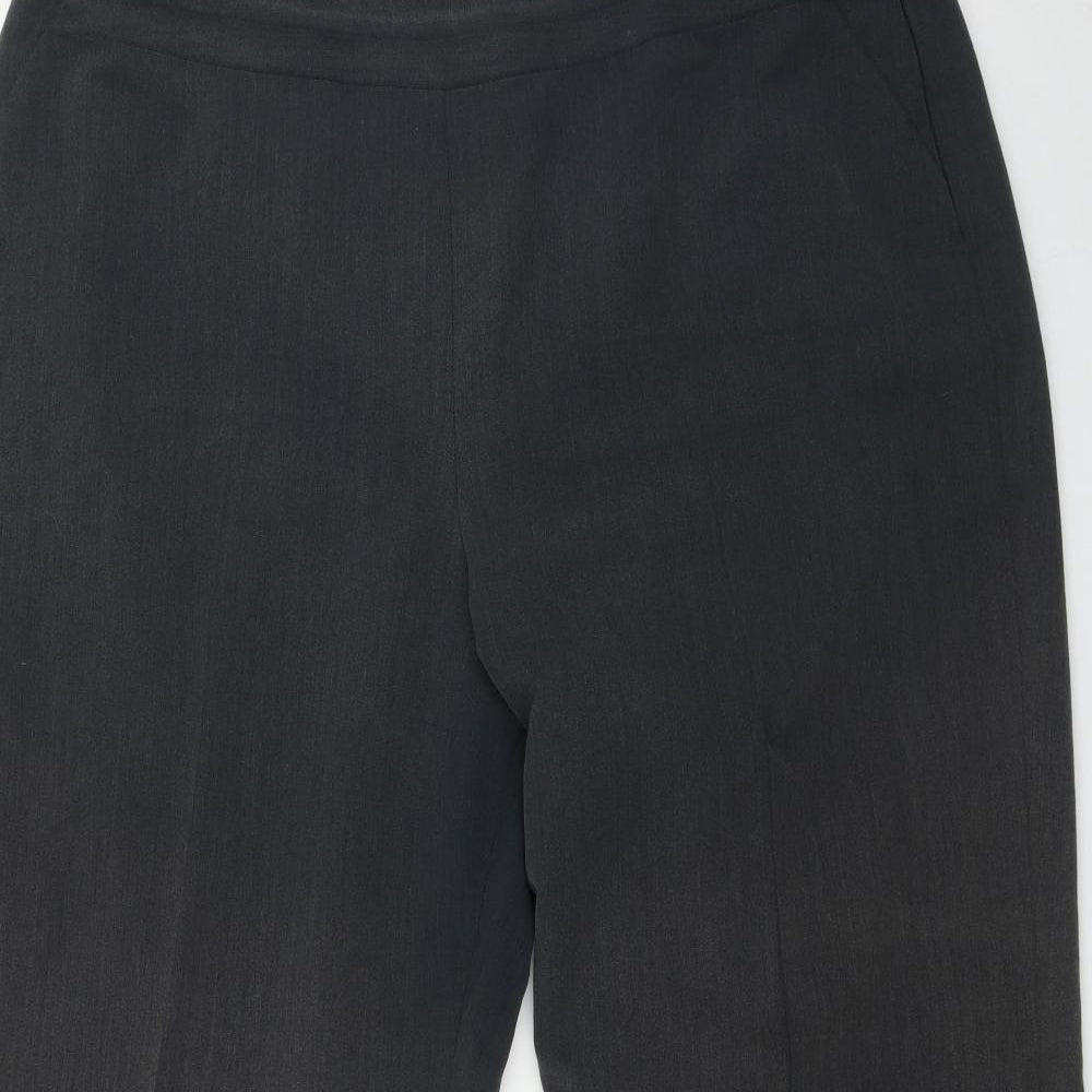 Marks and Spencer Womens Grey  Polyester Trousers  Size 14 L28 in Regular Zip