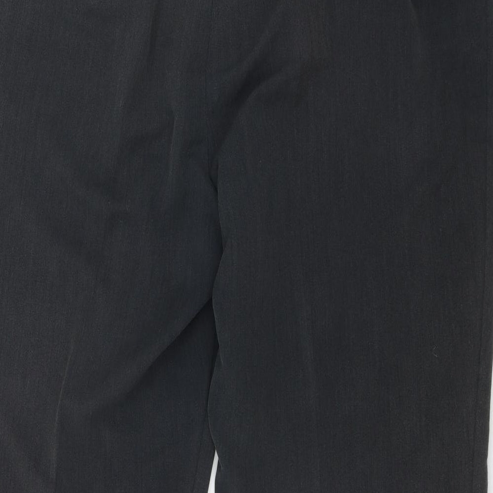 Marks and Spencer Womens Grey  Polyester Trousers  Size 14 L28 in Regular Zip
