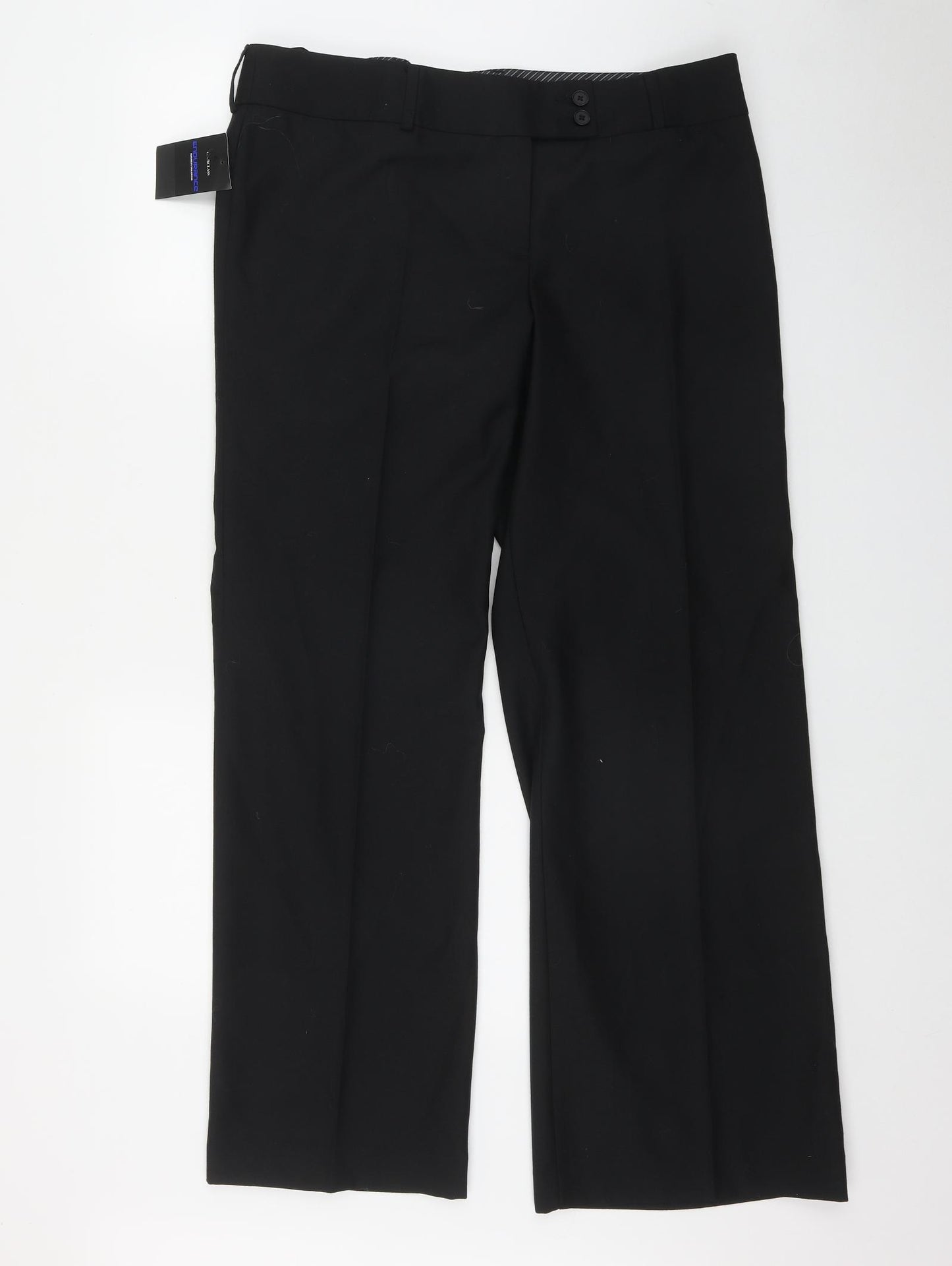Club Class Womens Black  Polyester Trousers  Size 16 L31 in Regular Zip
