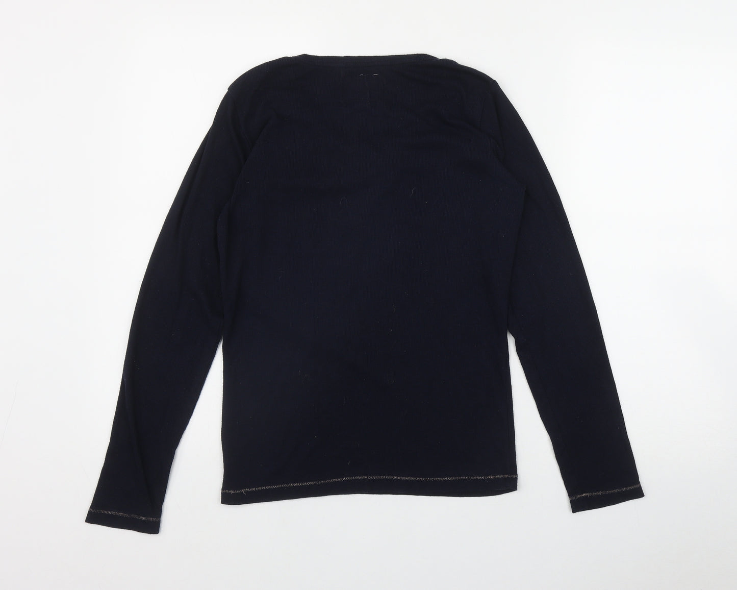 Love To Lounge Womens Blue Round Neck  Polyester Pullover Jumper Size L