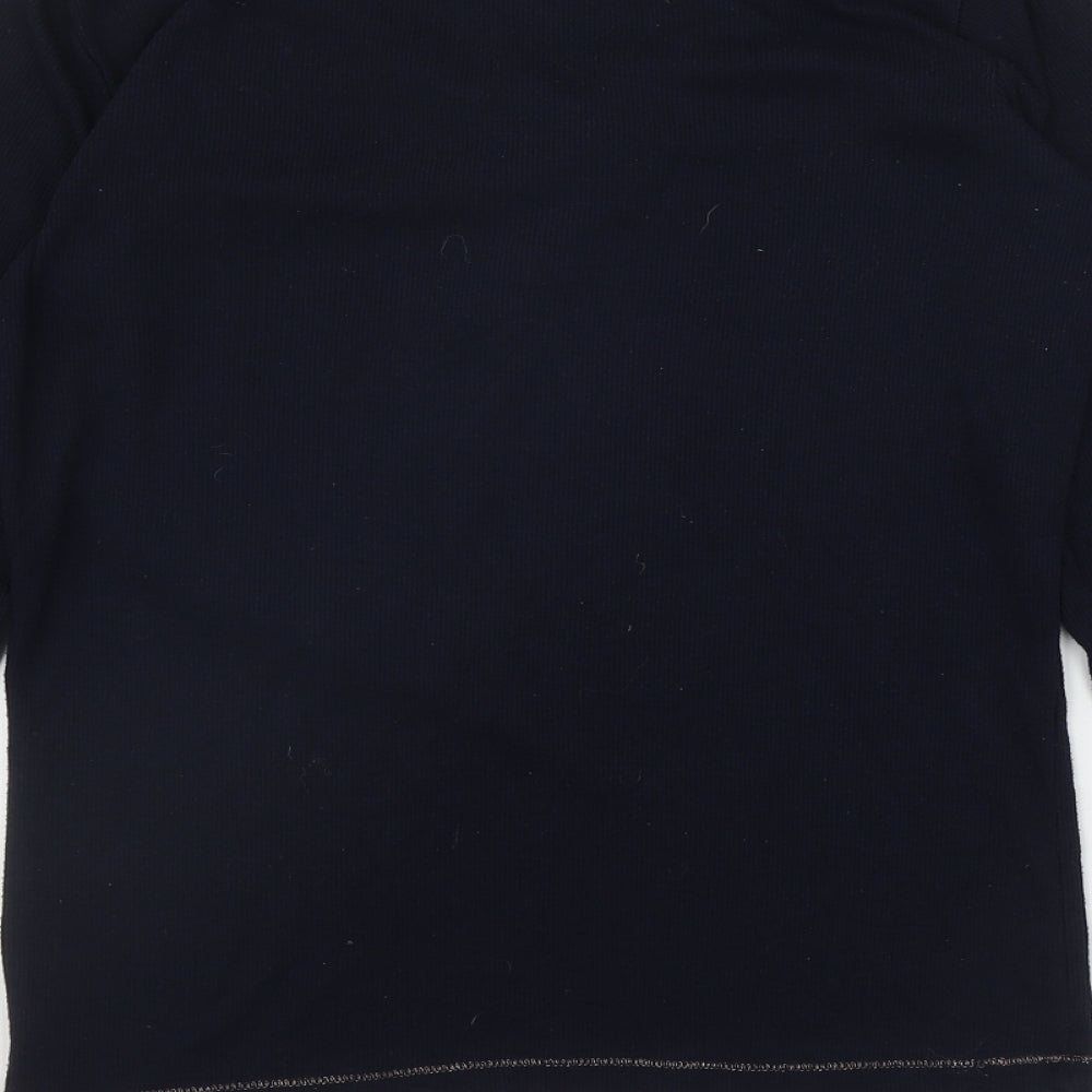 Love To Lounge Womens Blue Round Neck  Polyester Pullover Jumper Size L