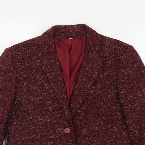 Preworn Womens Red   Jacket Blazer Size 12  Button