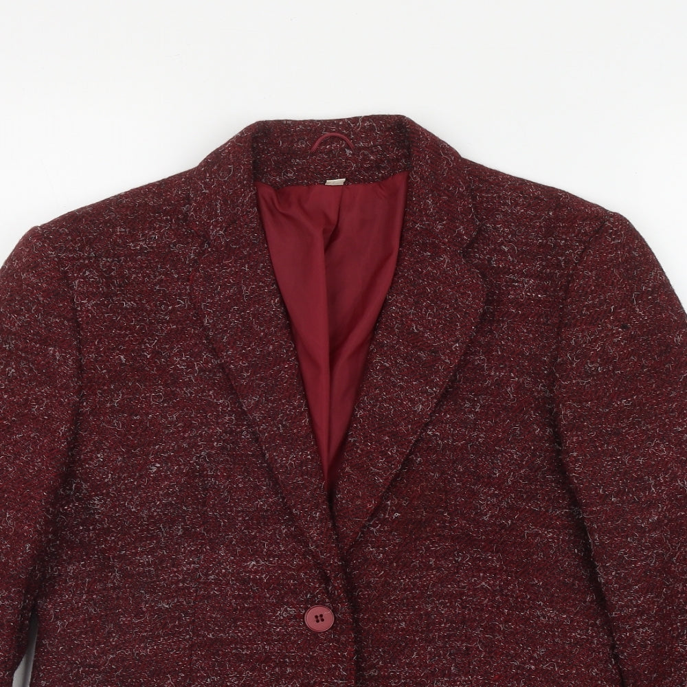Preworn Womens Red   Jacket Blazer Size 12  Button