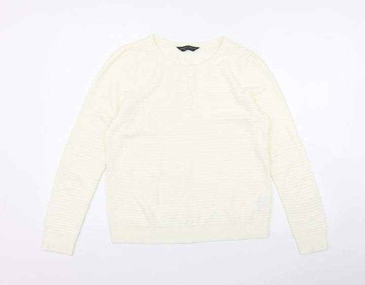 Dorothy Perkins Womens Ivory Round Neck Acrylic Pullover Jumper Size 14
