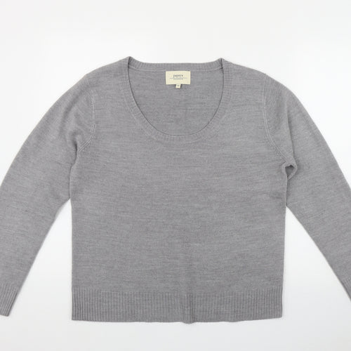 Papaya Womens Grey Scoop Neck  Acrylic Pullover Jumper Size 16