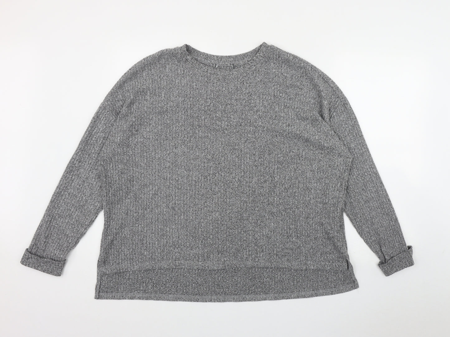 Primark Womens Grey Round Neck  Polyester Pullover Jumper Size XL