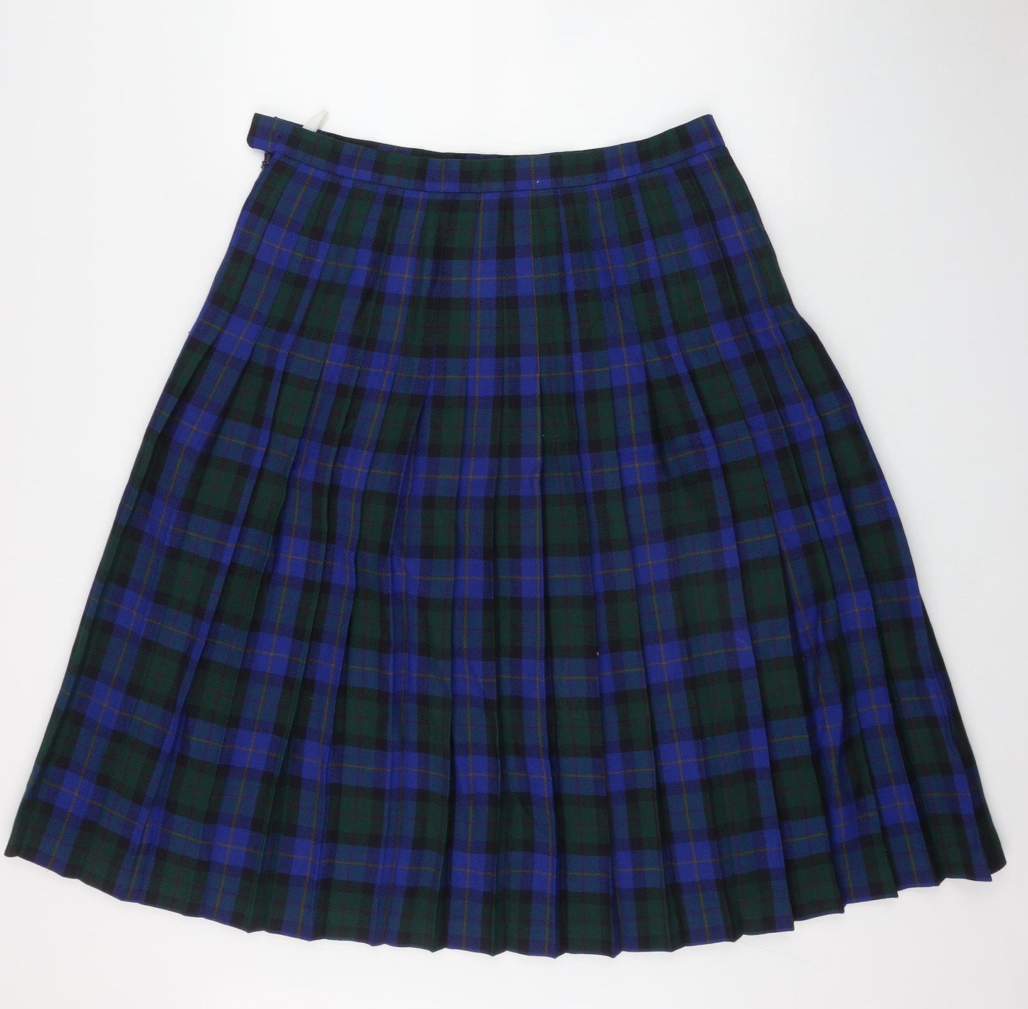 Edinburgh Womens Blue Plaid Polyester Flare Skirt Size 20   Zip