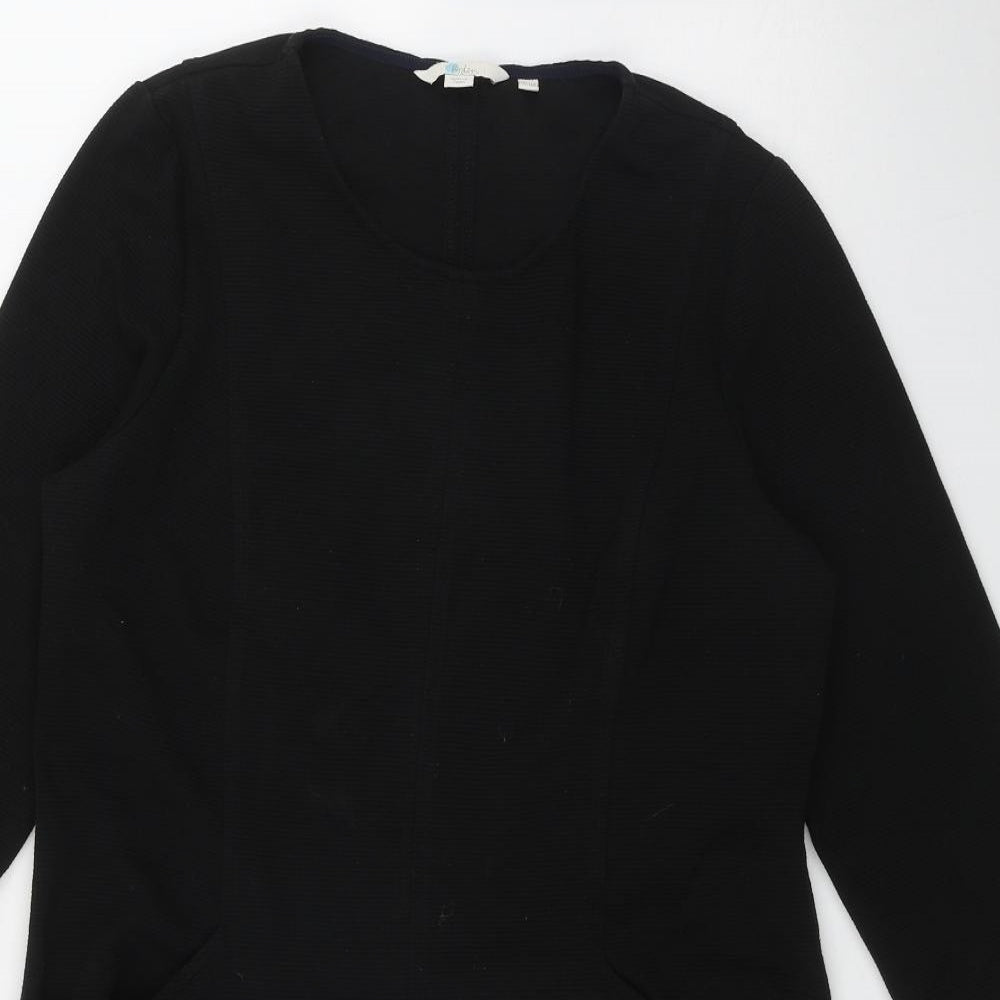Boden Womens Black  Cotton A-Line  Size 16  Round Neck