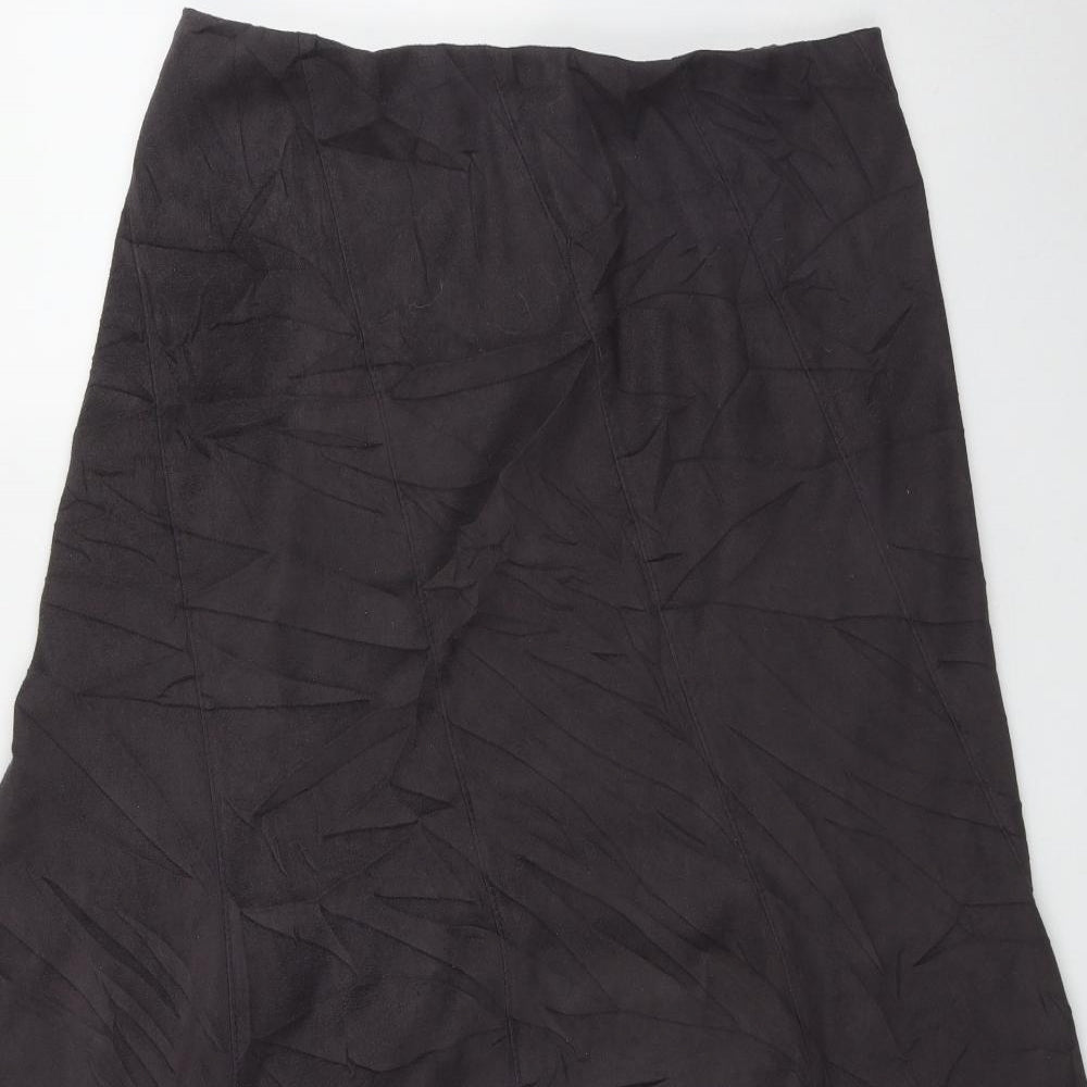 Marks and Spencer Womens Grey  Polyester Flare Skirt Size 16