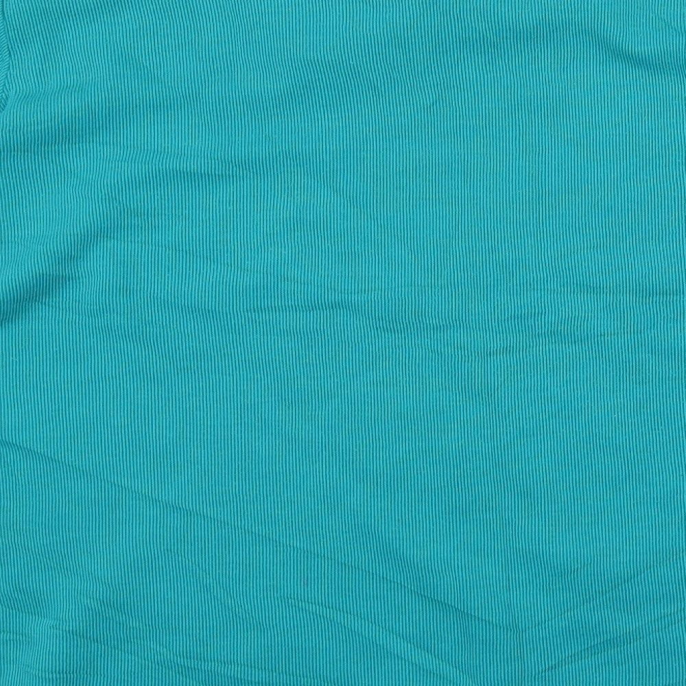 Bonmarché Womens Green  Cotton Basic T-Shirt Size XL V-Neck