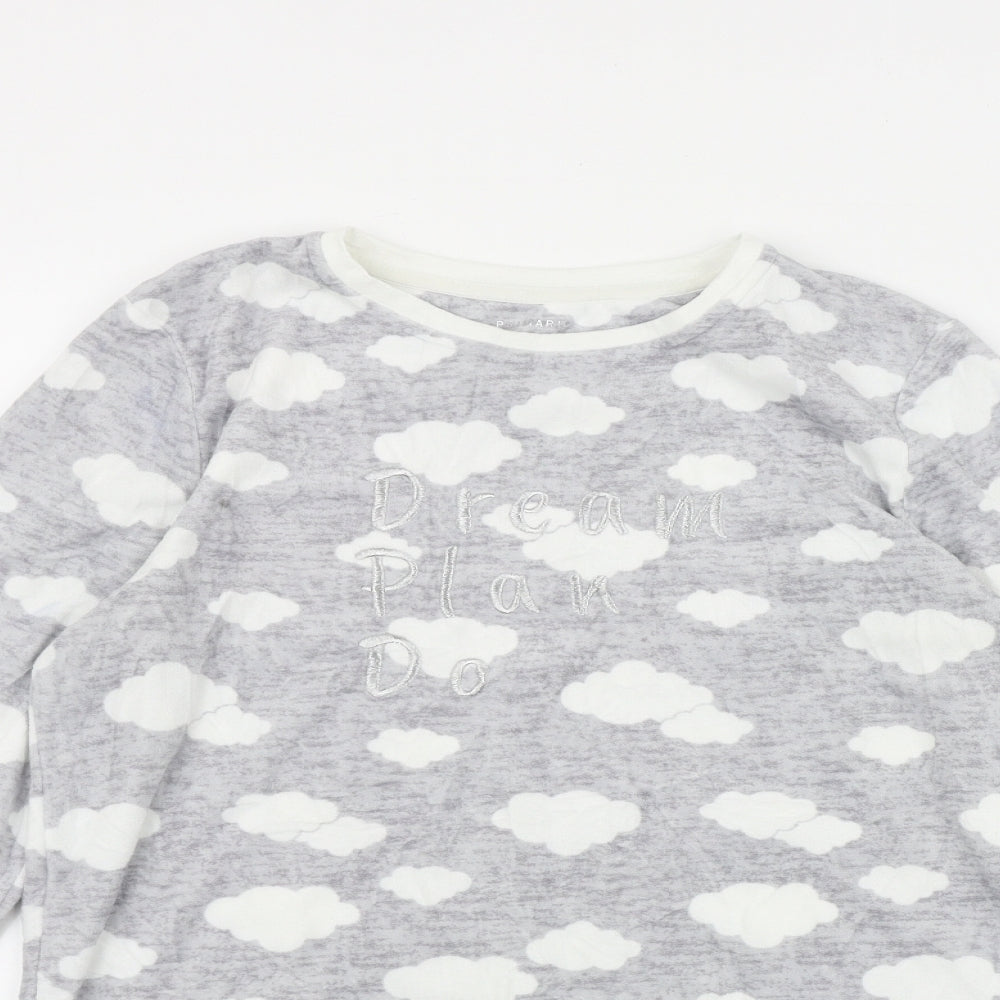 Primark Girls Grey Geometric Polyester Top Pyjama Top Size 13-14 Years