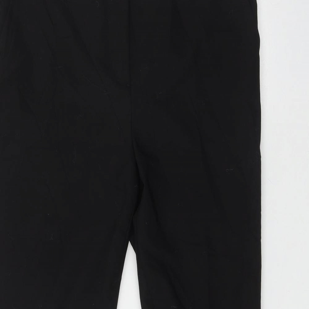 Zara Womens Black  Cotton Trousers  Size 12 L28 in Regular Zip