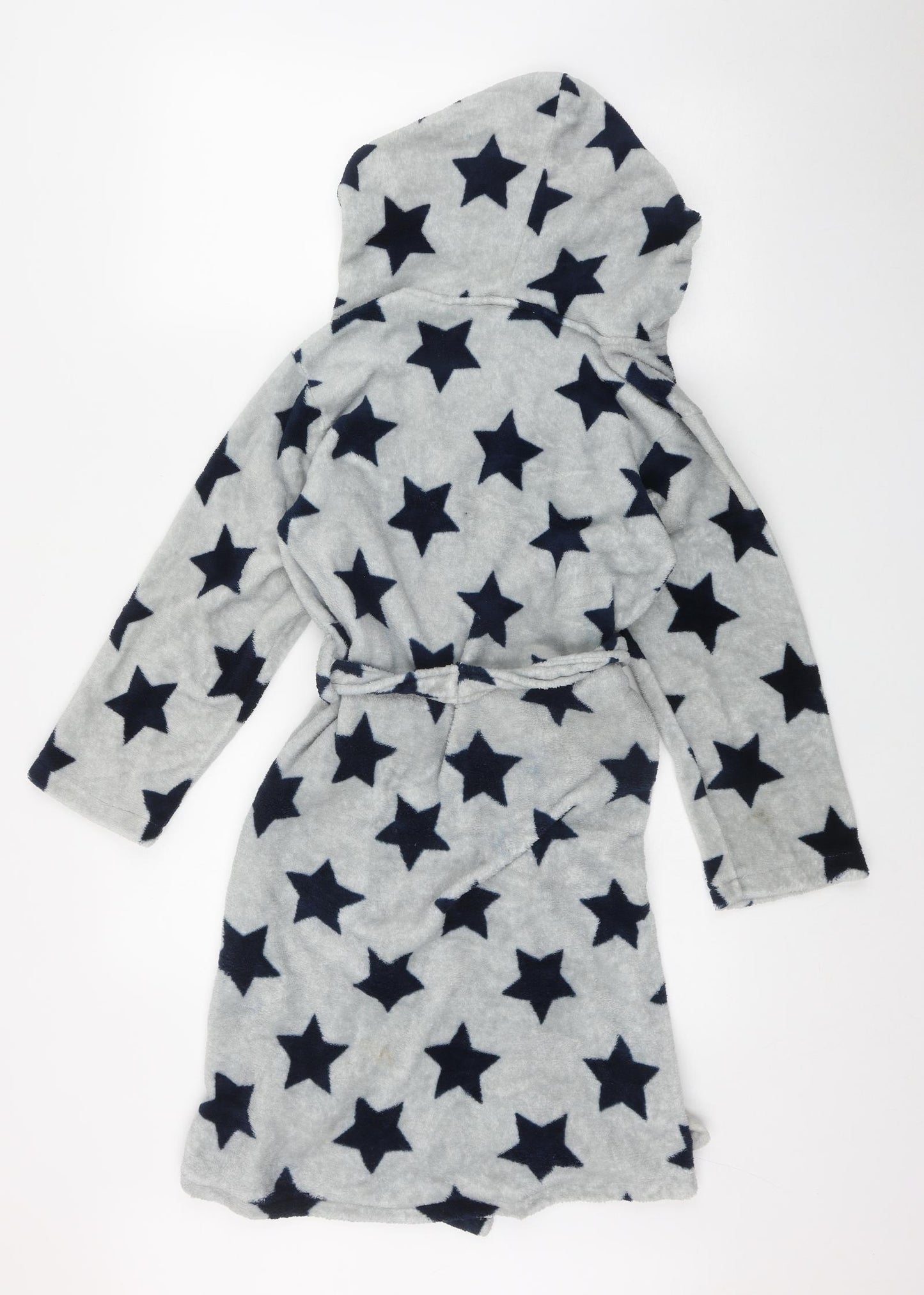 AS Boys Grey Solid Polyester  Robe Size 9-10 Years  Tie