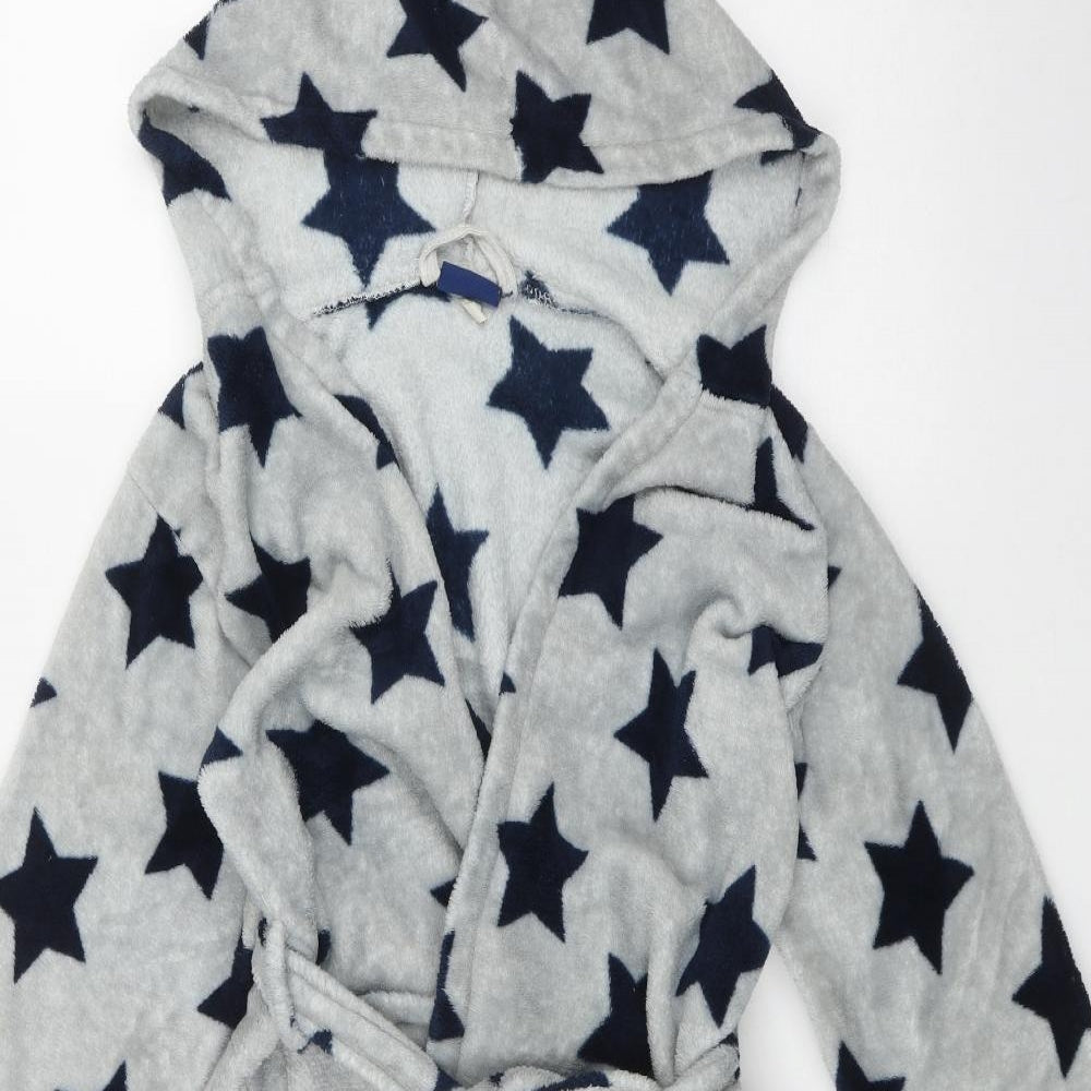 AS Boys Grey Solid Polyester  Robe Size 9-10 Years  Tie