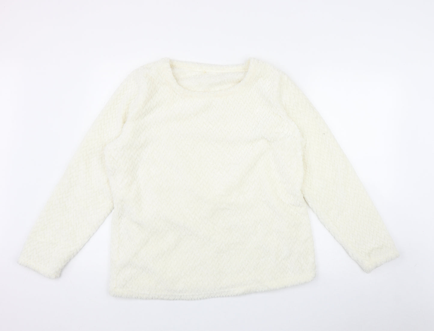 George Womens Ivory Solid Polyester Top Pyjama Top Size 12