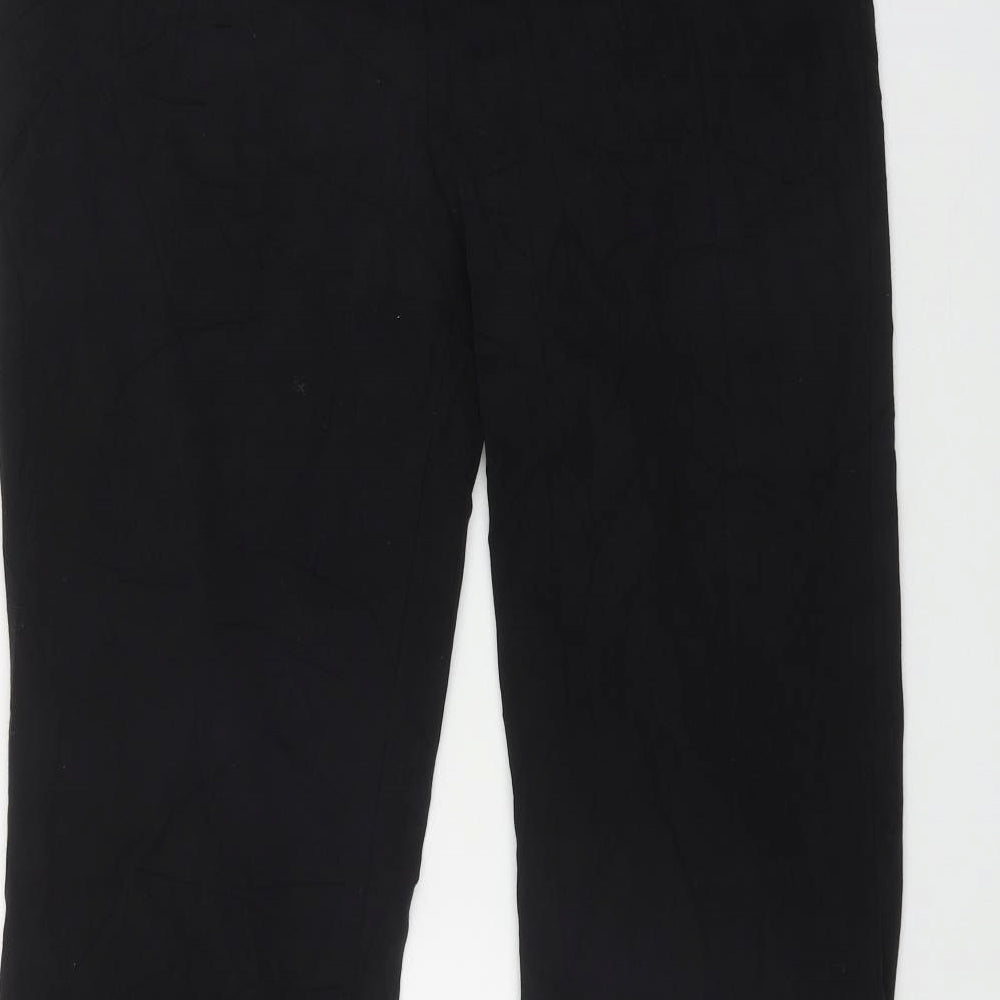 Marks and Spencer Womens Black  Polyester Trousers  Size 12 L31 in Regular Zip