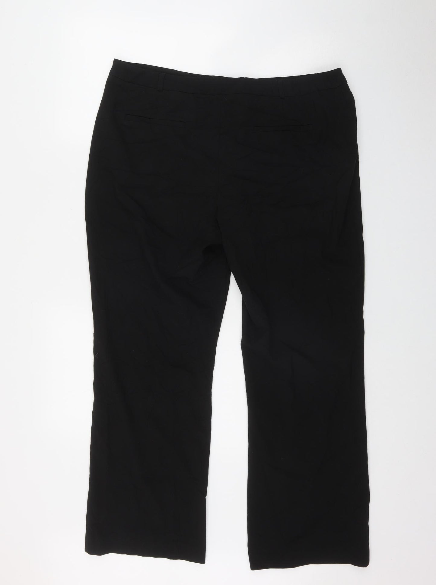 M&Co Womens Black  Polyester Trousers  Size 18 L29 in Regular Zip