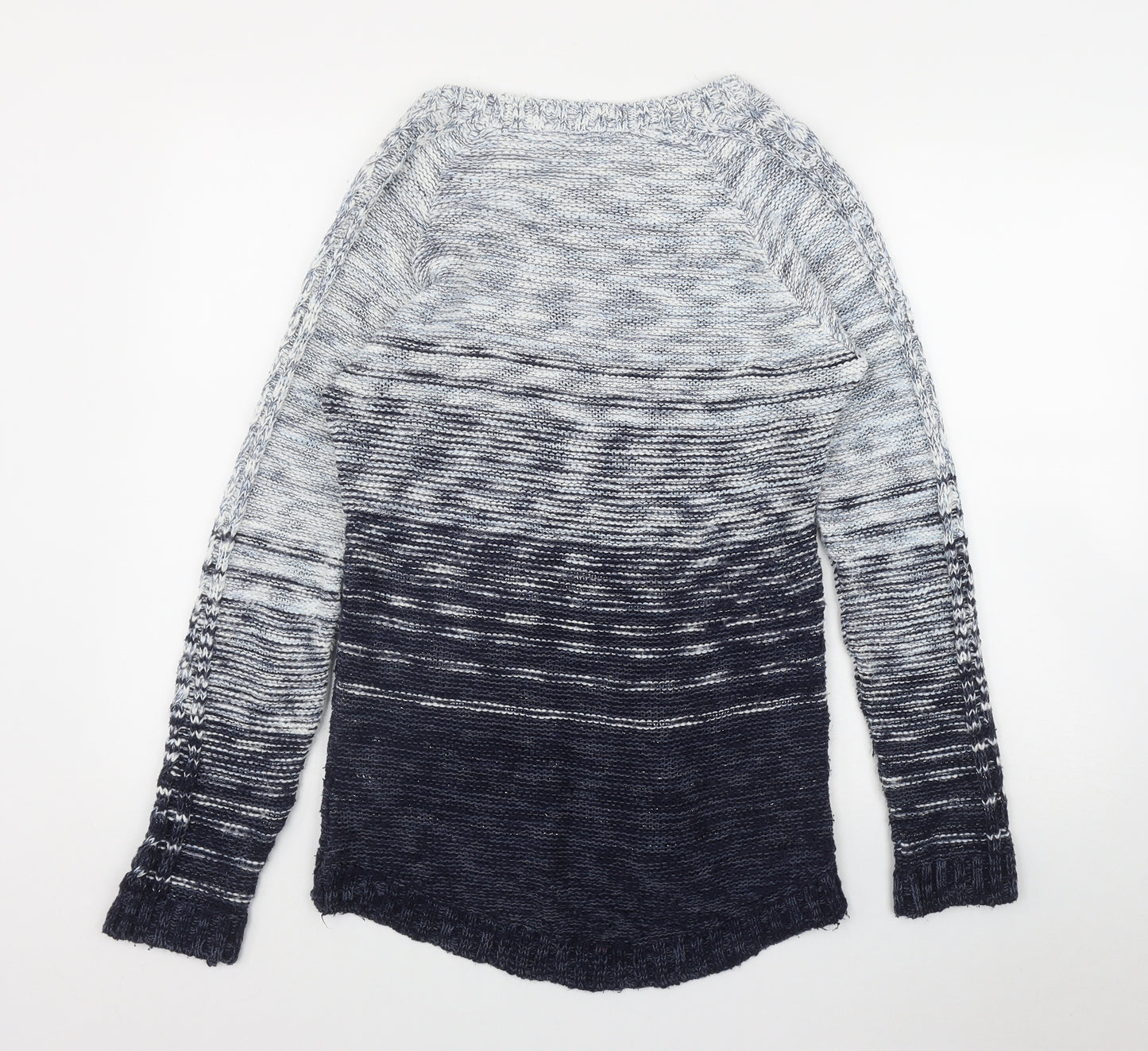 F&F Womens Blue Round Neck  Acetate Pullover Jumper Size 8