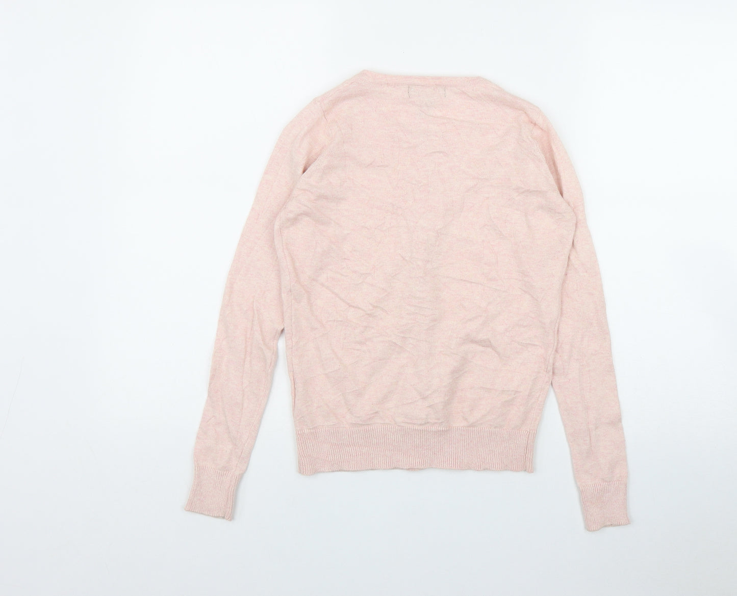 Atmosphere Womens Pink Round Neck  Cotton Cardigan Jumper Size 8