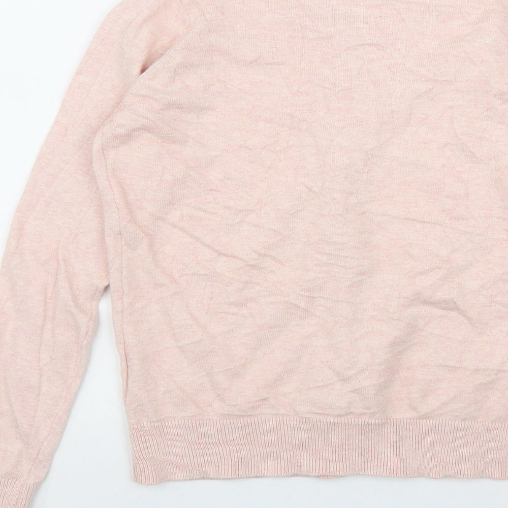 Atmosphere Womens Pink Round Neck  Cotton Cardigan Jumper Size 8