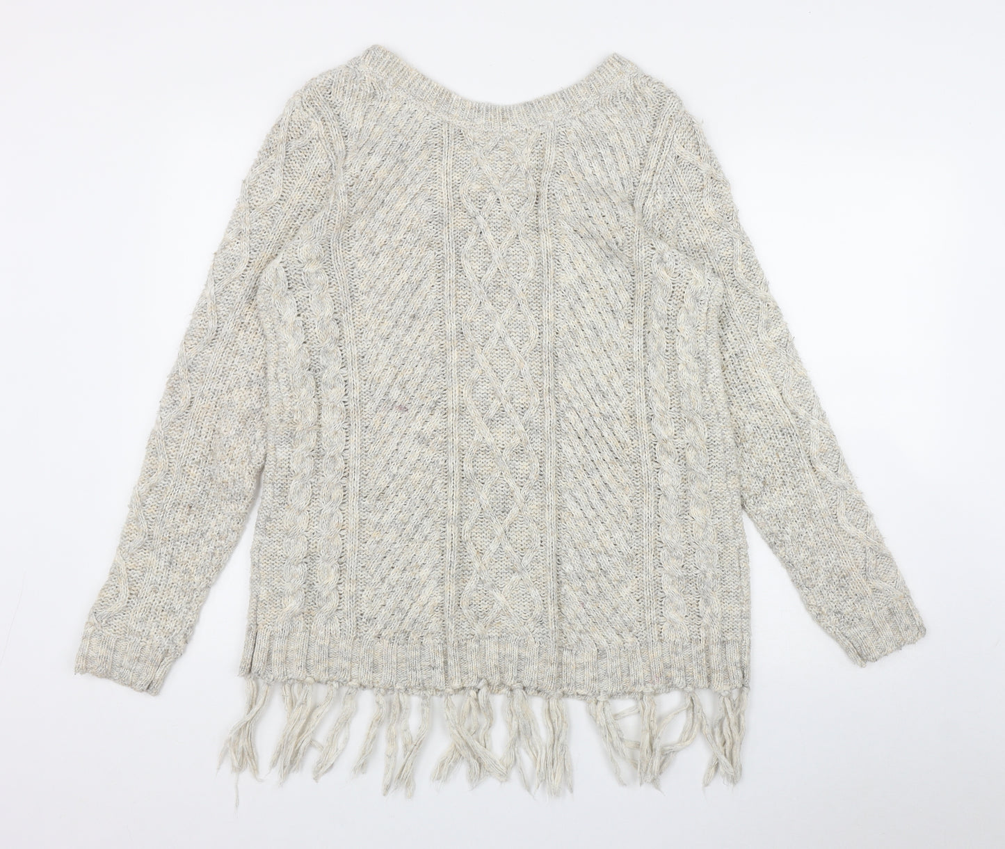 Falmer Heritage Womens Beige Round Neck  Acrylic Pullover Jumper Size 12