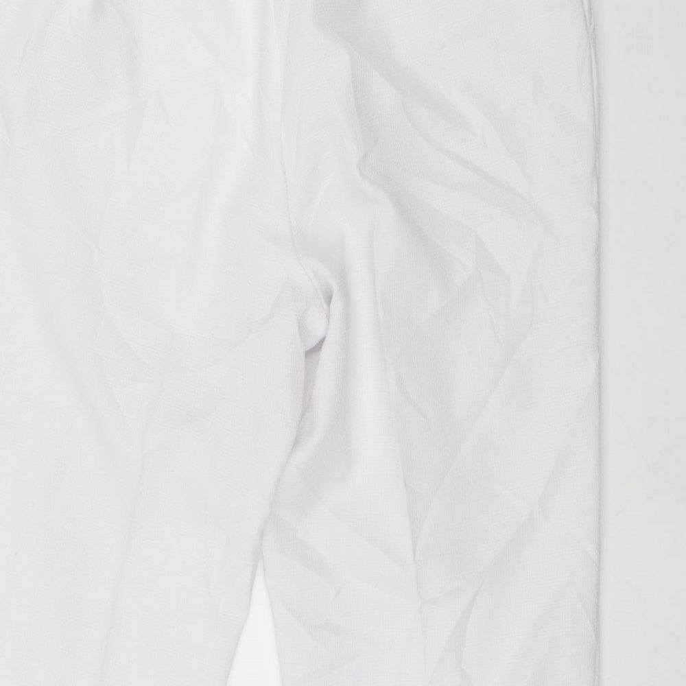 Marks and Spencer Womens White  Polyester Trousers  Size 14 L25 in Regular