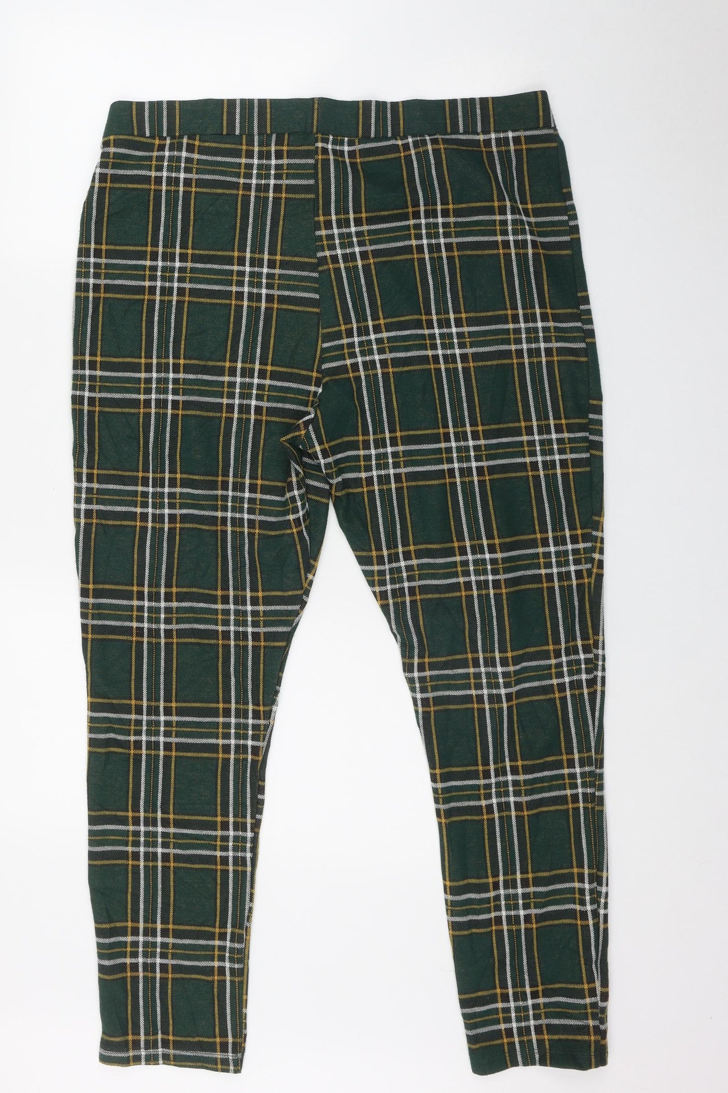 TU Womens Green Plaid Polyester Jegging Trousers Size 20 L28 in Regular