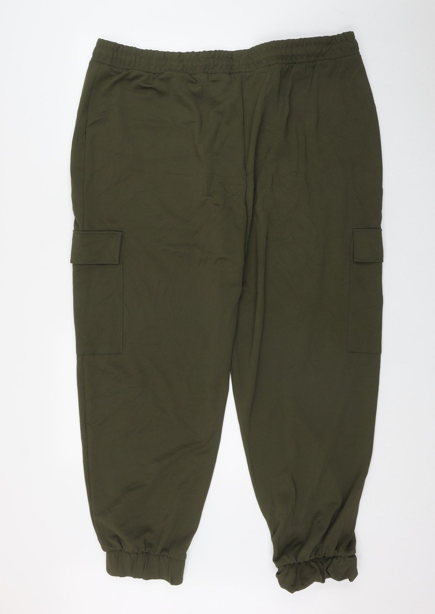 NEXT Womens Green  Polyester Jogger Trousers Size 18 L29 in Regular