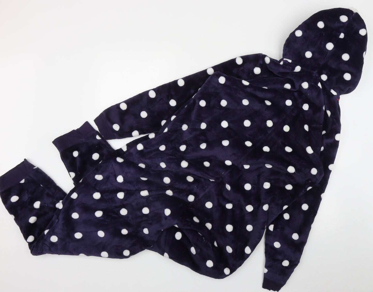 Debenhams Womens Blue Polka Dot Polyester Top One Piece Size 14  Zip