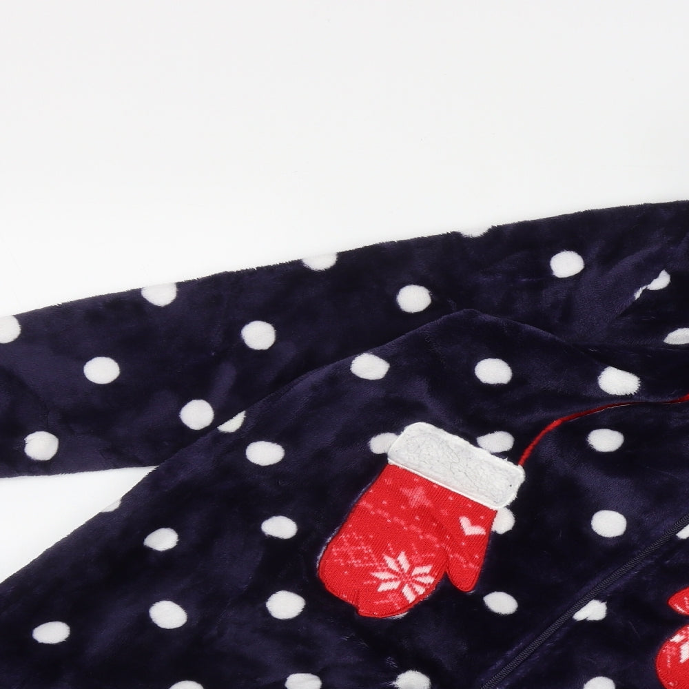 Debenhams Womens Blue Polka Dot Polyester Top One Piece Size 14  Zip