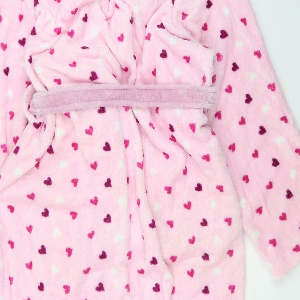 F&F Womens Pink Polka Dot Polyester Top Robe Size L  Tie