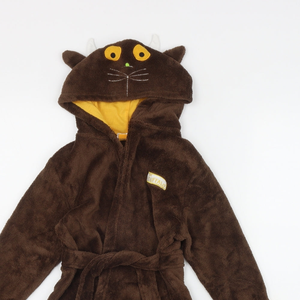 The Gruffalo Boys Brown Solid Polyester  Robe Size 5-6 Years  Tie
