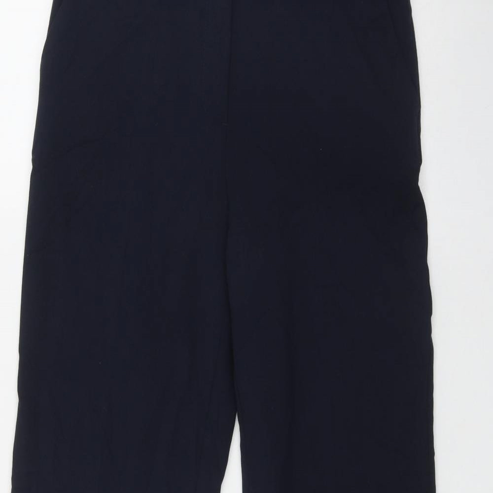 Marks and Spencer Womens Blue  Polyester Trousers  Size 10 L32 in Regular Zip
