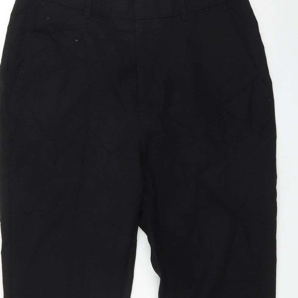 Peacocks Mens Black  Polyester Trousers  Size 36 in L31 in Regular Zip